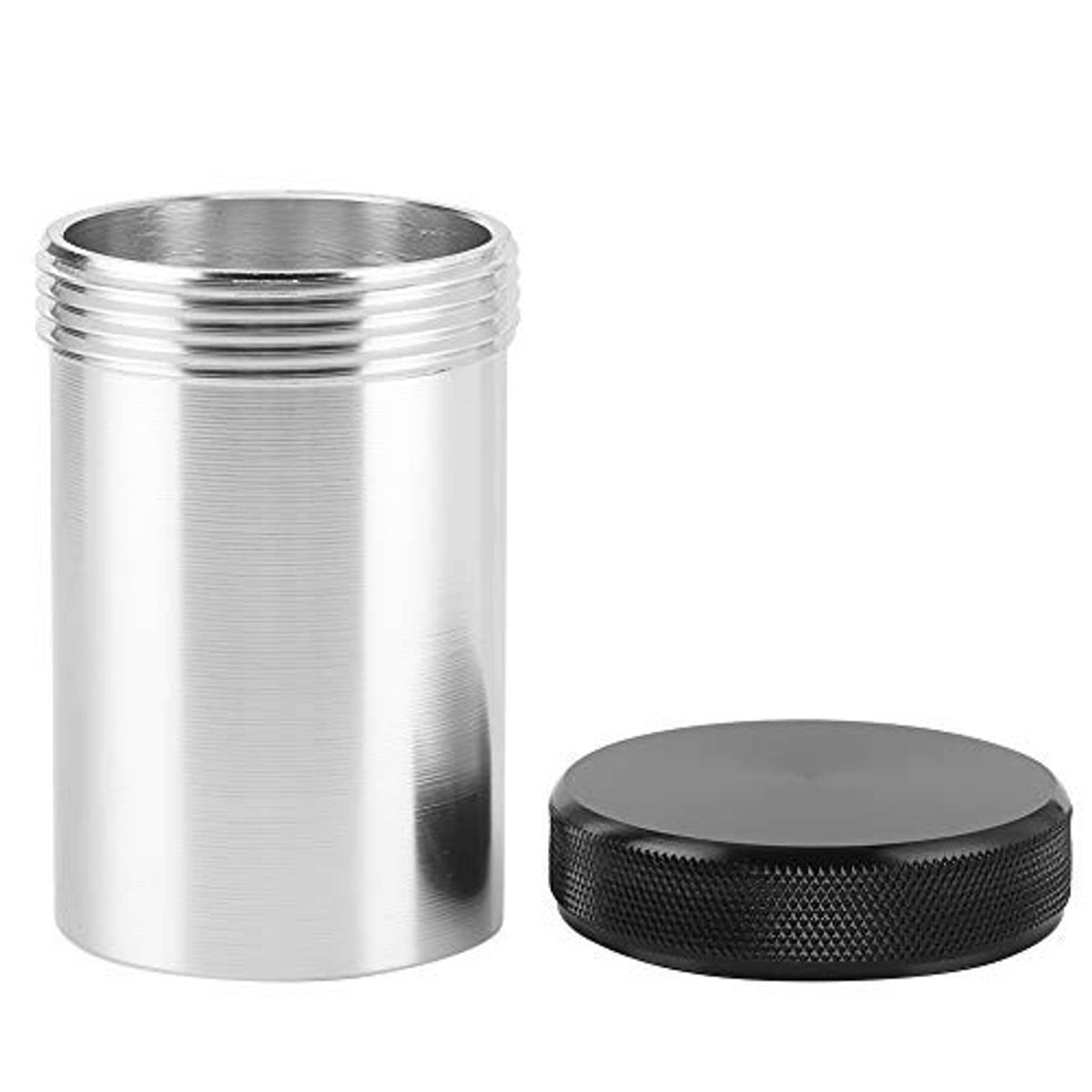 Aluminum weld-in bung with threaded inlet and black textured cap, set photo
