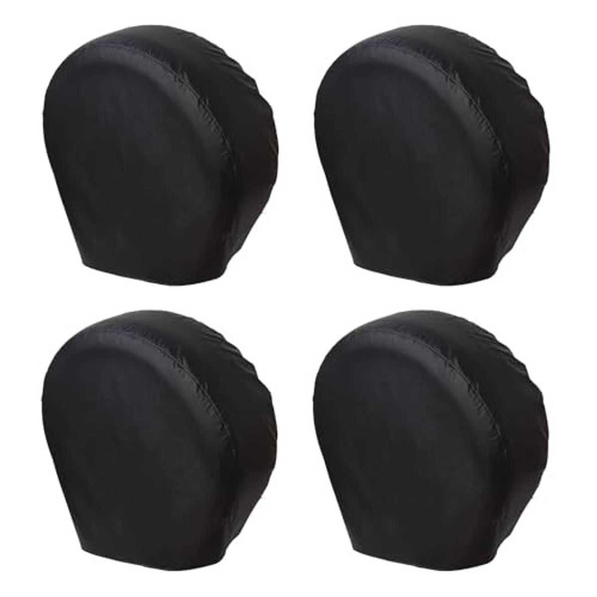 Black rough tire covers with rounded shape, four-pack set