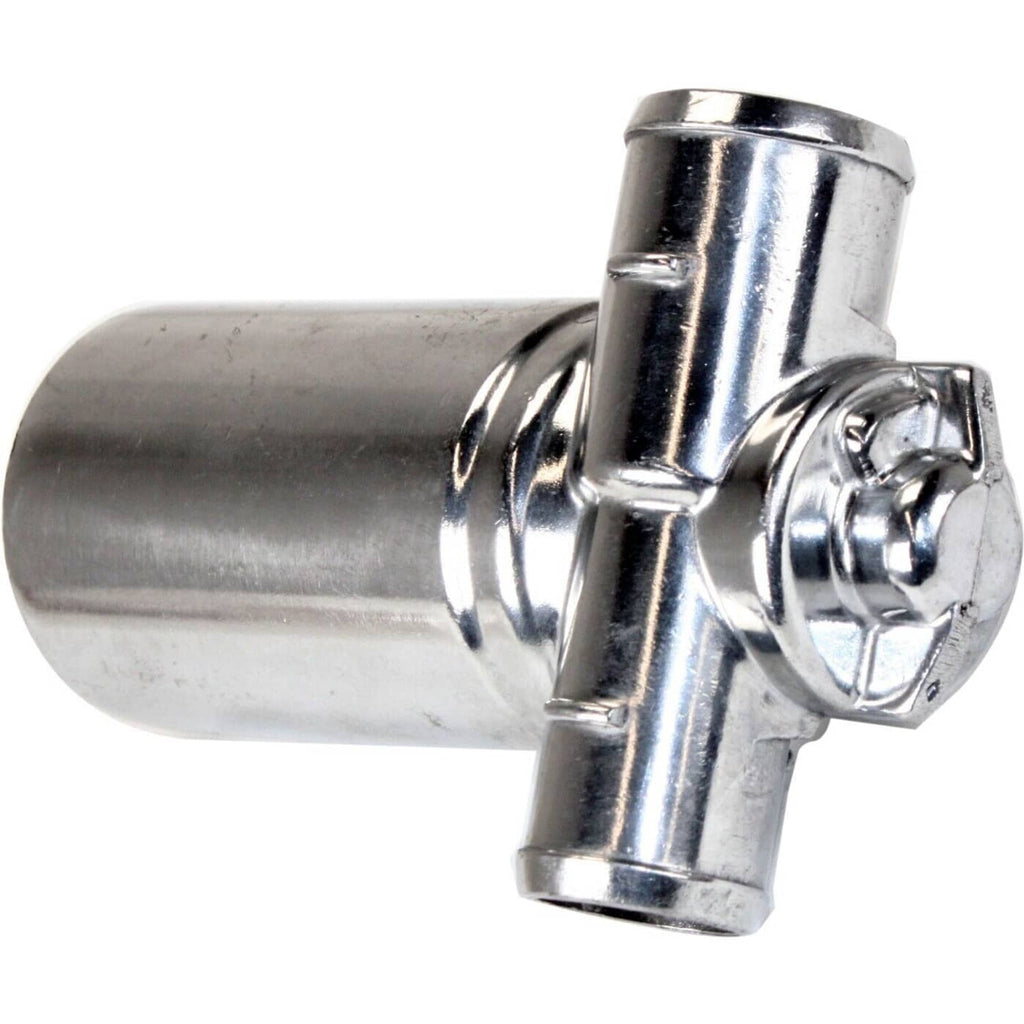 Idle air control valve with metal cross fitting and cylindrical body
