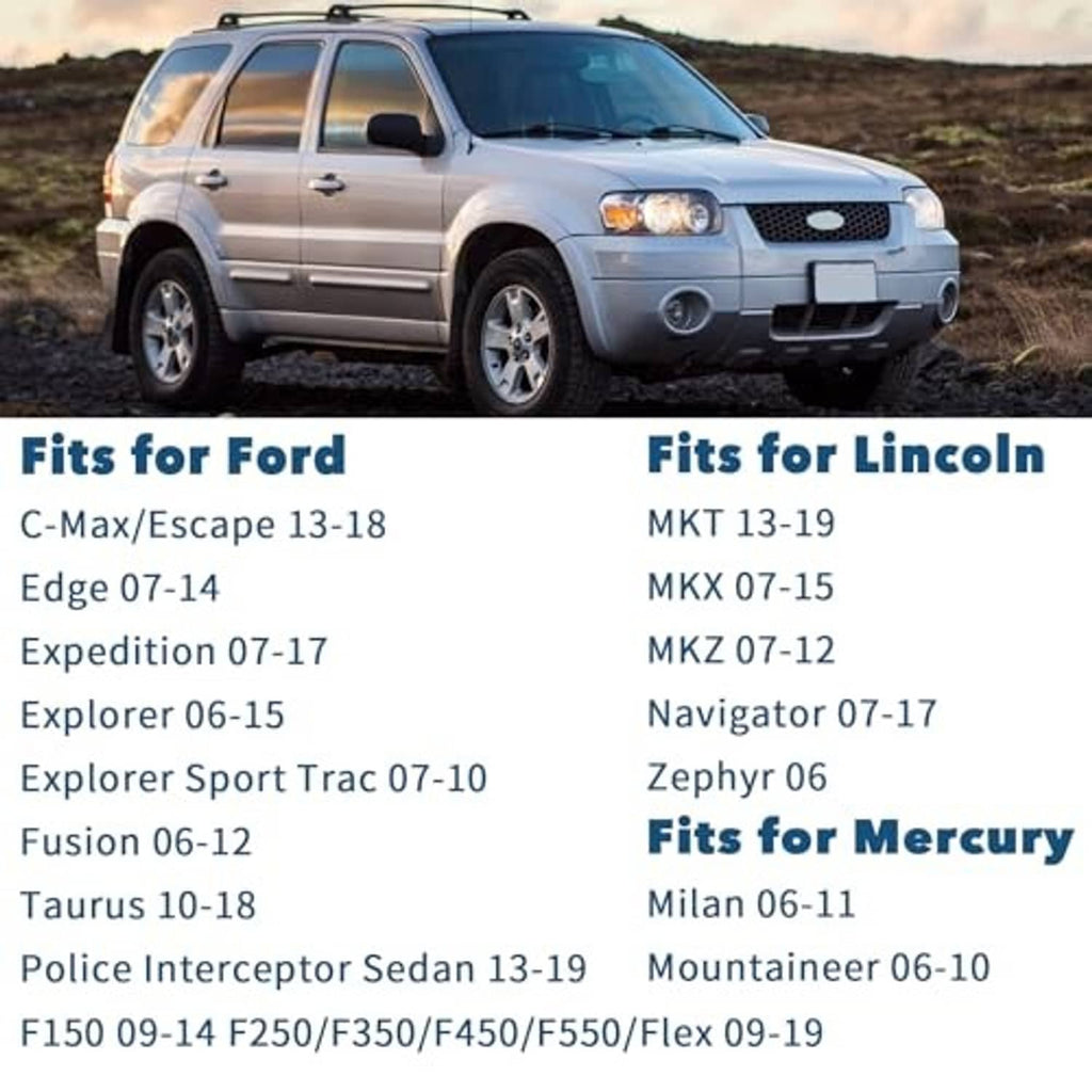 Front view of SUV with compatibility list text overlay