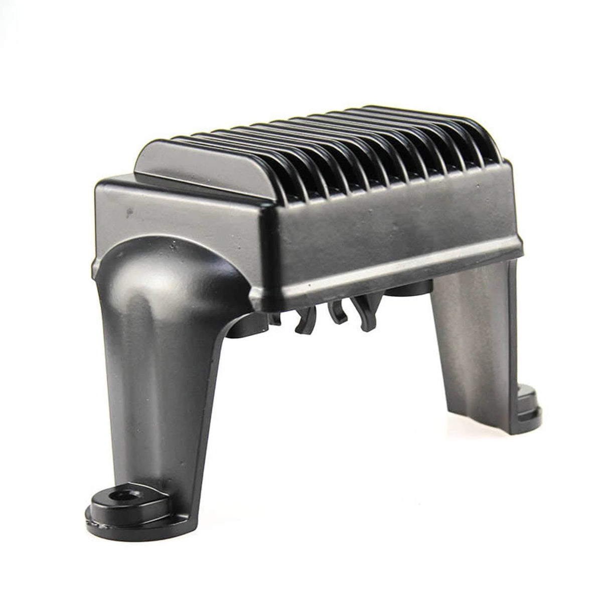 Motorcycle voltage regulator rectifier with cooling fins and two side mounting feet