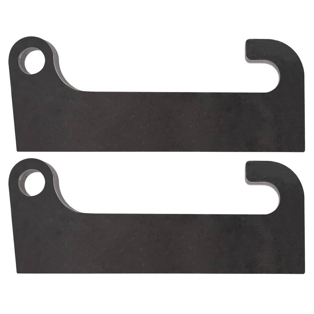Steel quick-attach loader mounts, dark finish, two flat brackets with round mounting holes