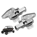 Pair of gray door lock latch assemblies with spring hardware and mounting plates