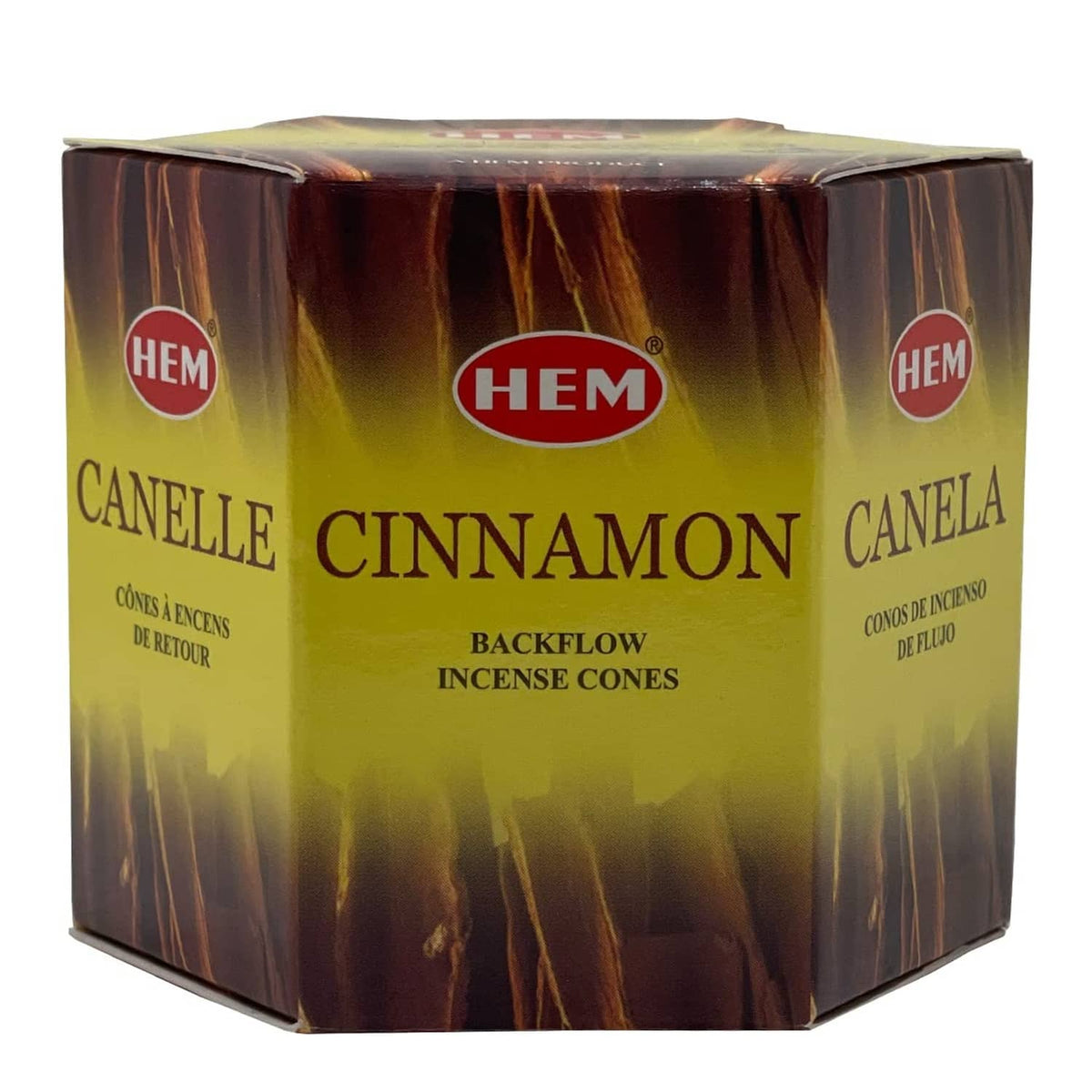 Backflow incense cones cube box with Cinnamon labeling