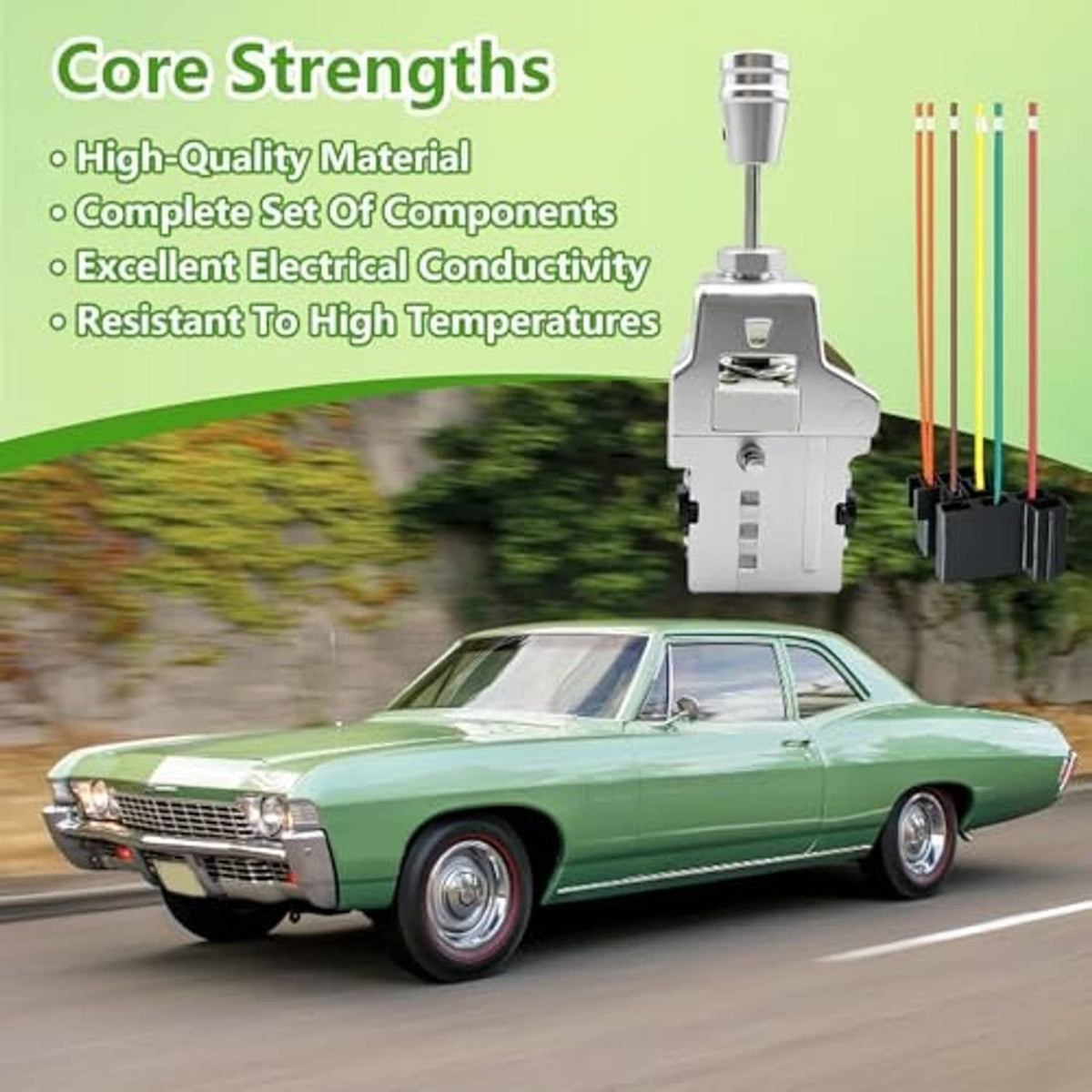 Headlight switch pigtail kit with gray housing and bundled multi-wire connector