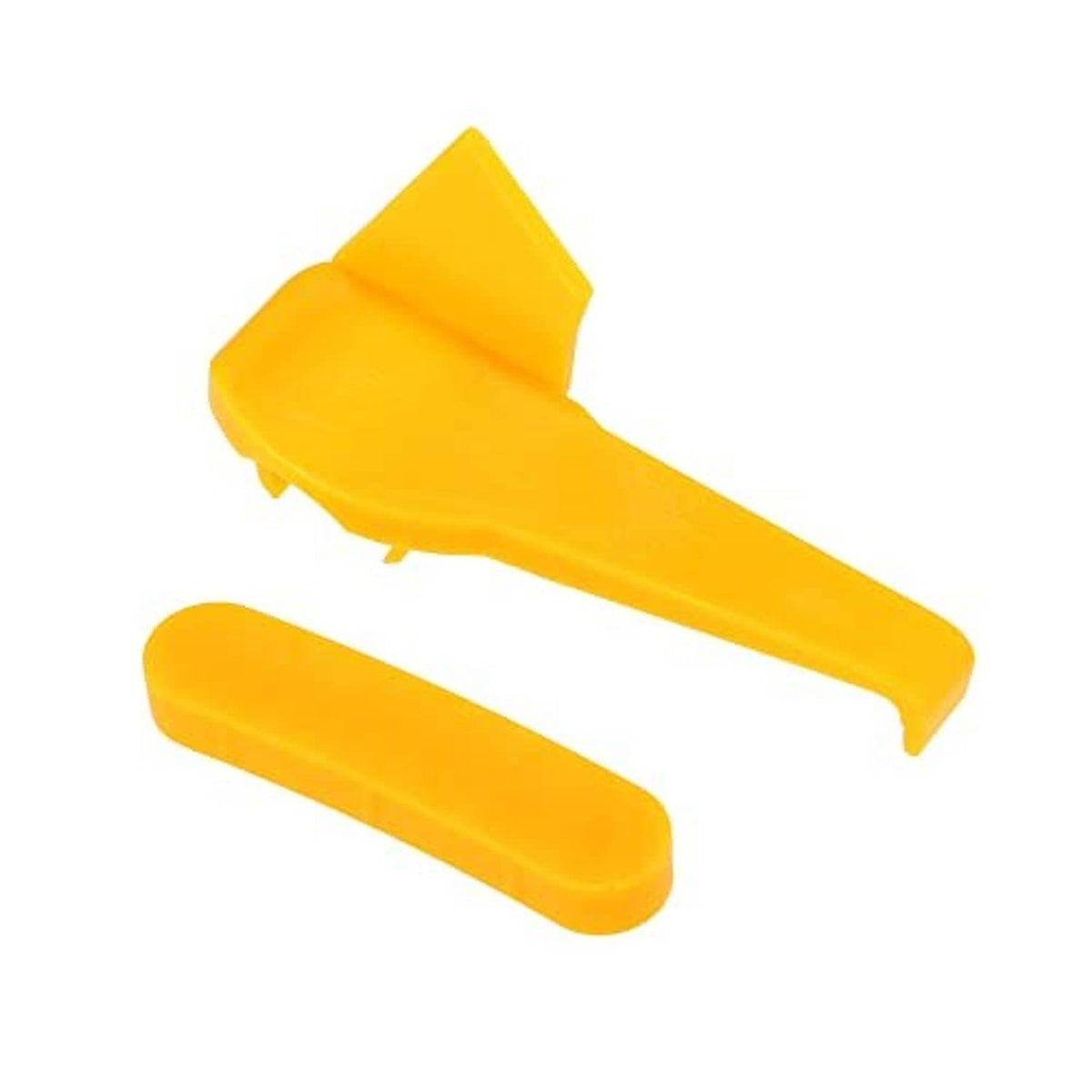 Yellow plastic tire changer demount head inserts, one main guard and one bar piece
