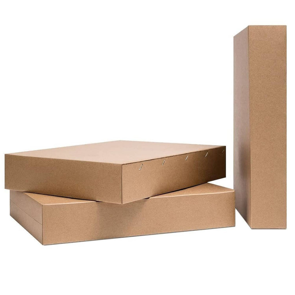 Canvas wall art packaged in kraft cardboard boxes for shipping and storage