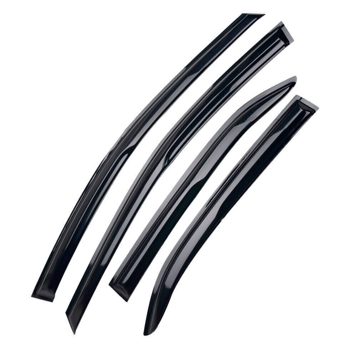 Black window visors, vented 3-piece set with curved Mugen-style profile