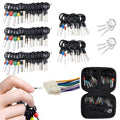 Pin extractor tool kit with black zip case and bundled needle extractors