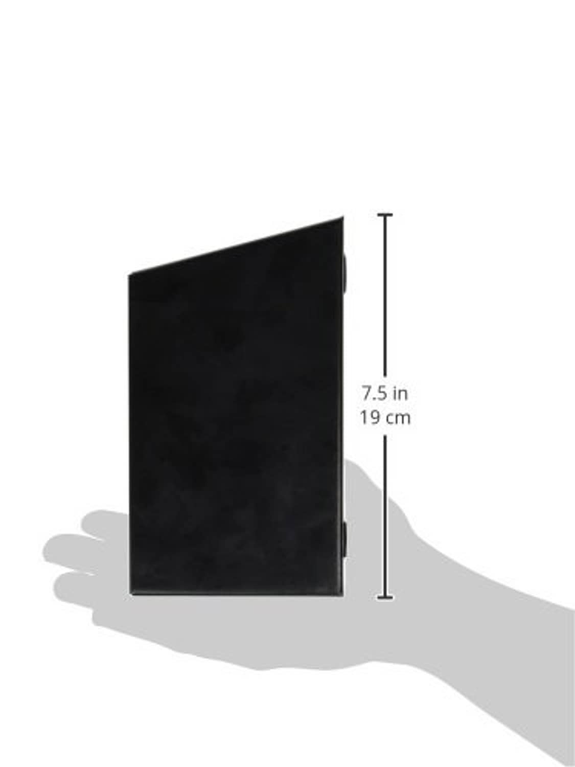 Metal storage case for drill bit set, size marked 7.5 in (19 cm)