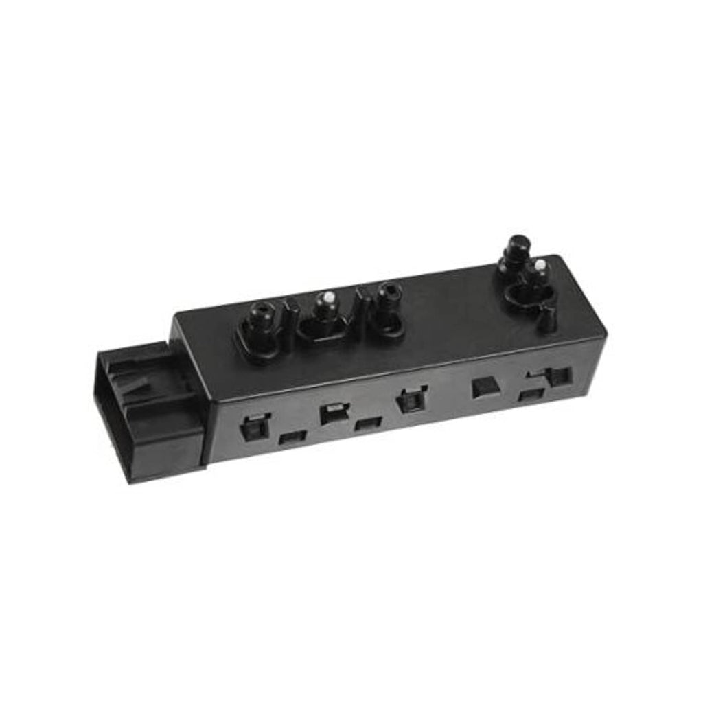 Black power seat switch control module side angle with openings and control button caps