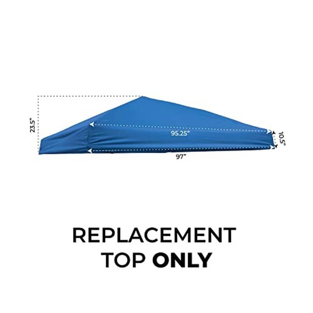 Blue replacement canopy top cover, peaked roof, 95.25 in x 97 in size