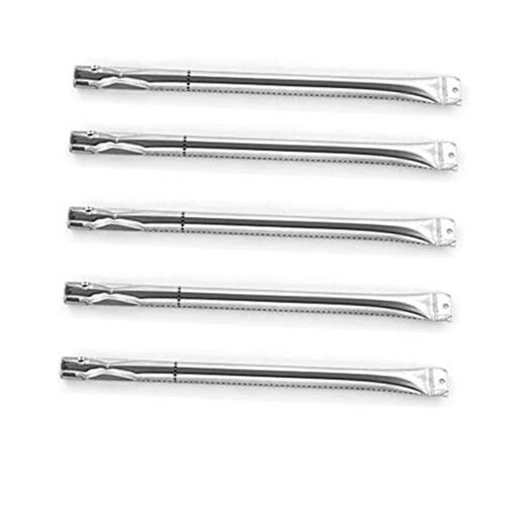 Straight stainless steel grill burner tubes, 5-pack with end mounting tabs