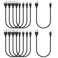 Black 1 ft mini USB cable 10-pack with USB-A plugs and mini USB connectors