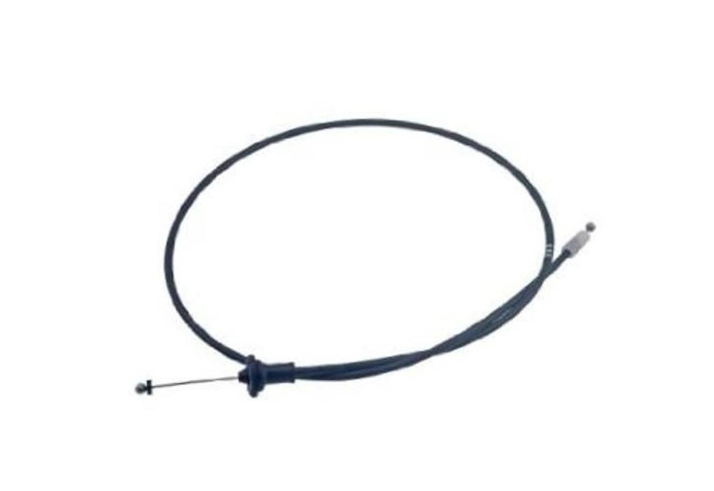 Hood latch release cable with dark looped wire and metal end clip