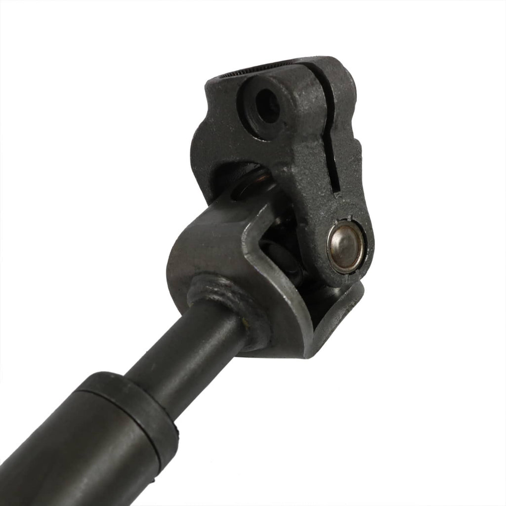 Steering intermediate shaft assembly close-up of joint bracket and bearing, black
