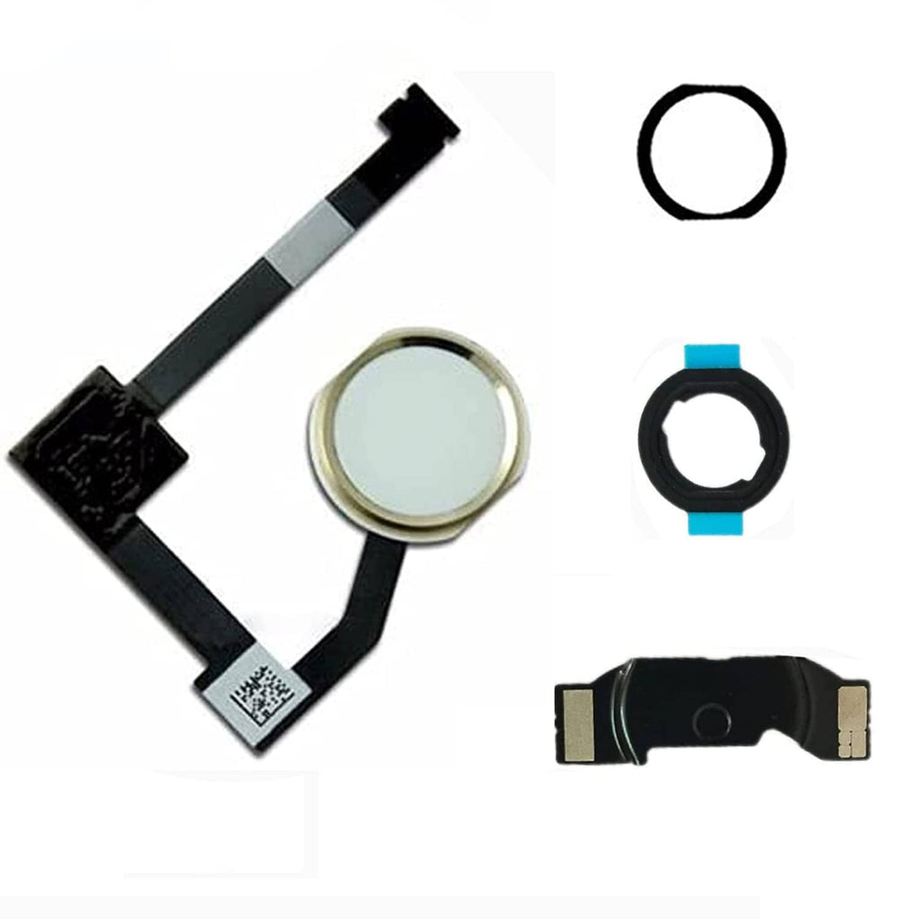 Home button replacement kit with flex cable, round button, and mounting frame