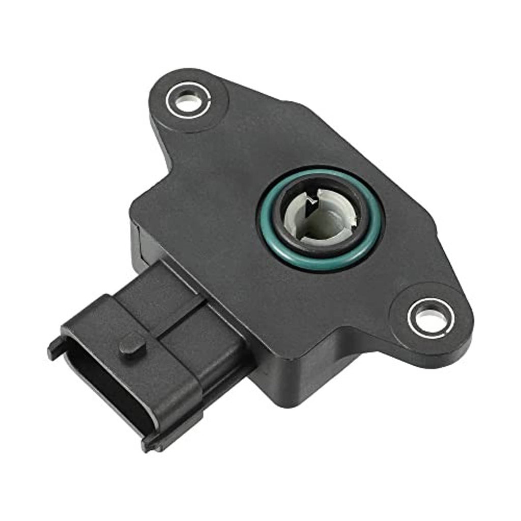 Throttle position sensor with green O-ring seal, black plastic body and connector