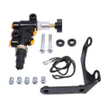 Adjustable proportioning valve kit with mounting bracket, lines, and fittings