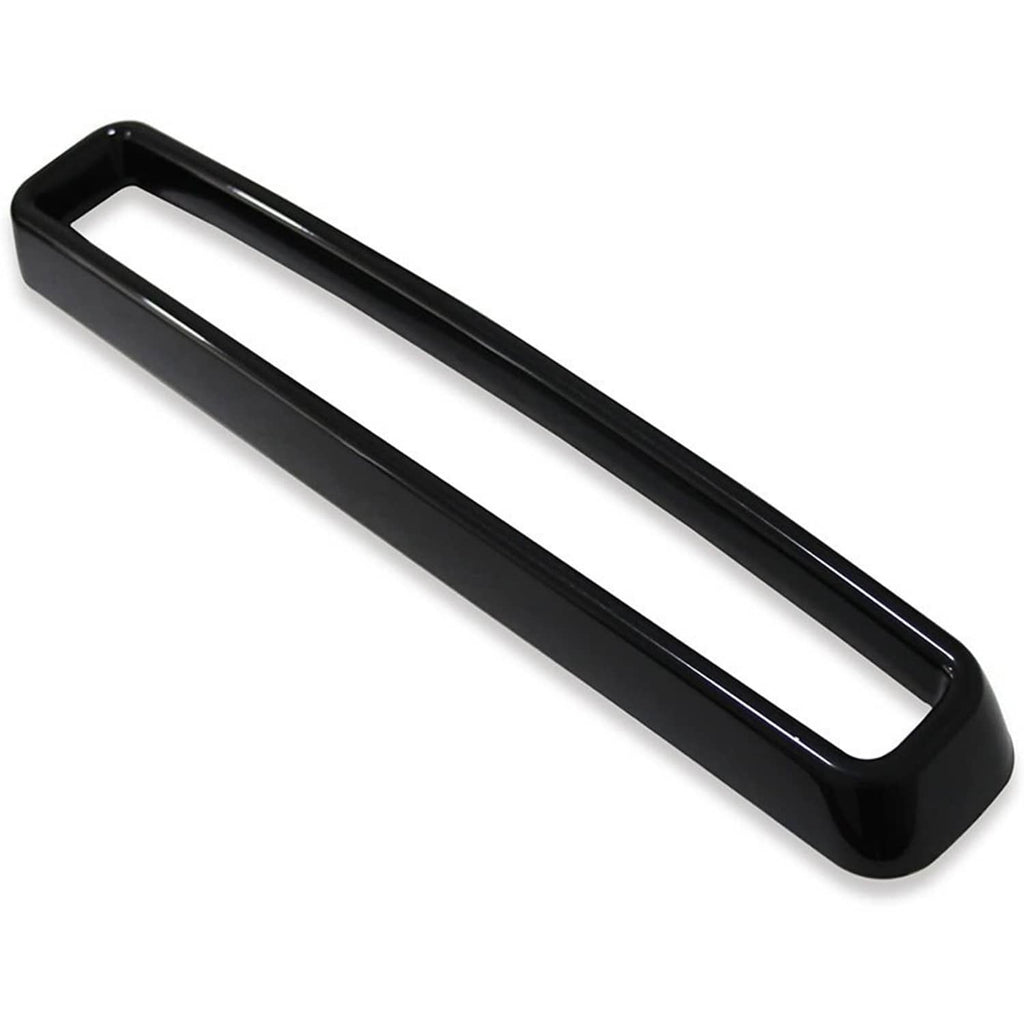 Single black grille insert trim bar with long rectangular cutout
