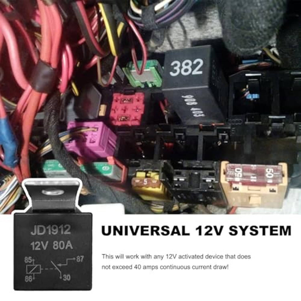 Universal 12V relay module with wiring connectors for fuel pump circuit