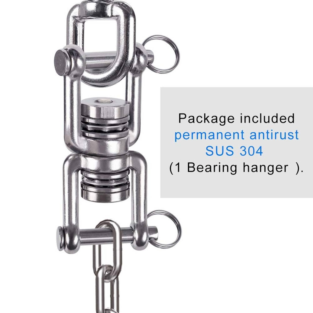 Stainless steel hammock swing hanger with removable bearing hook