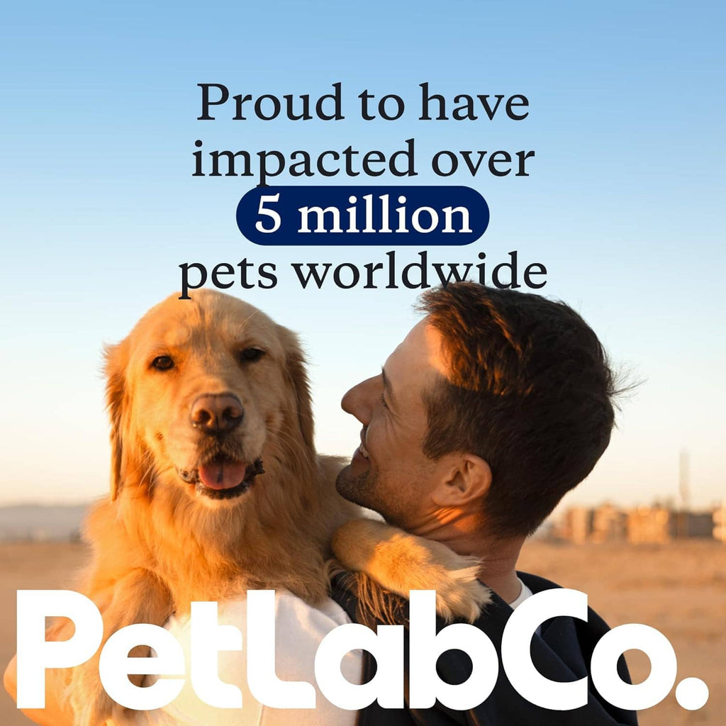 PetLabCo probiotic brand graphic: proud to have impacted over 5 million pets worldwide.