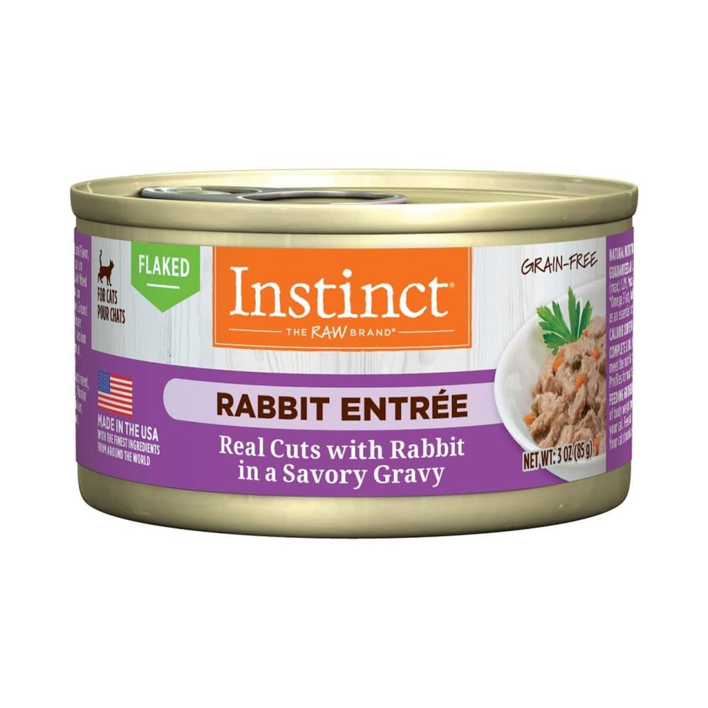 Instinct flaked rabbit grain-free cat food can, 3 oz, savory gravy