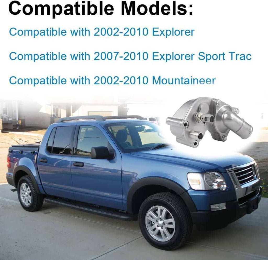 Aluminum thermostat housing product photo with attached outlet and electrical connector