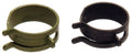 7/8-inch spring action hose clamps, gray and black, set of 12