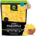 Family pack bag of dried pineapple chunks with sugar added plus a bowl of pieces