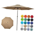 10ft outdoor patio umbrella with market tan canopy and central pole