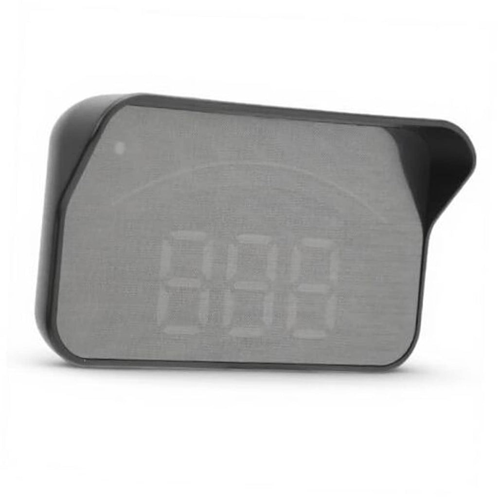 Black car HUD head-up projector module with gray display window and rounded hood