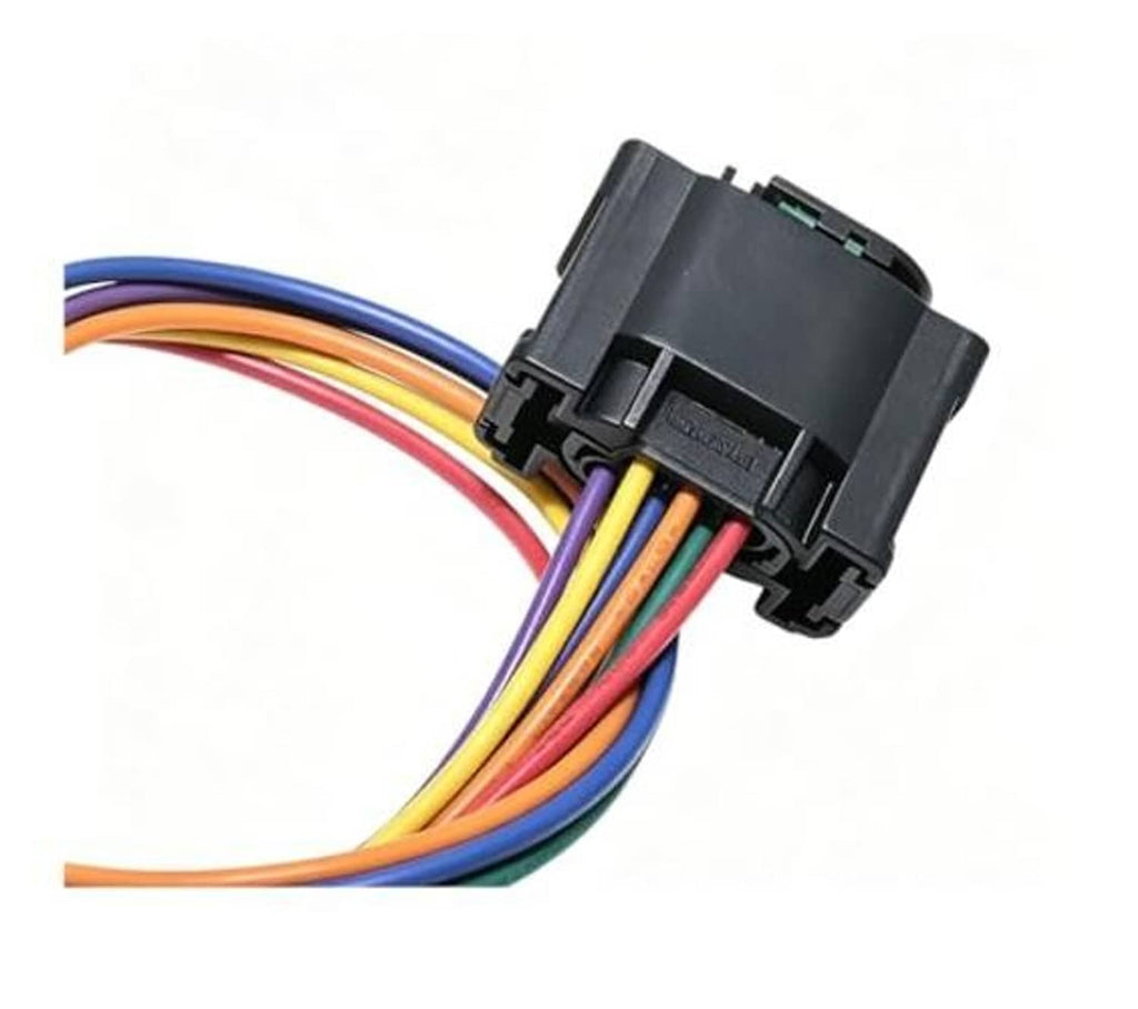 Electronic throttle body pigtail connector wire harness with latch-style black housing