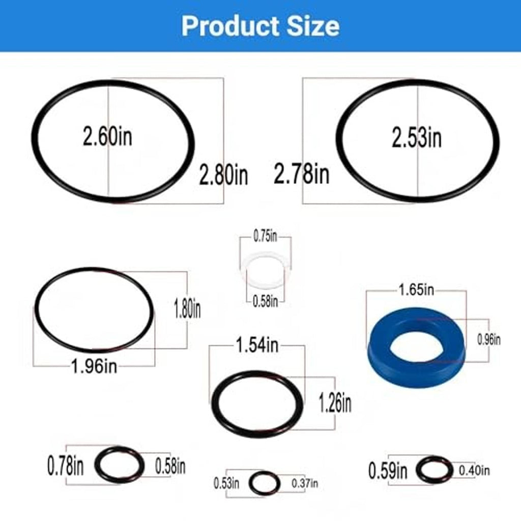 Seal kit size diagram with seal ring and O-ring dimensions