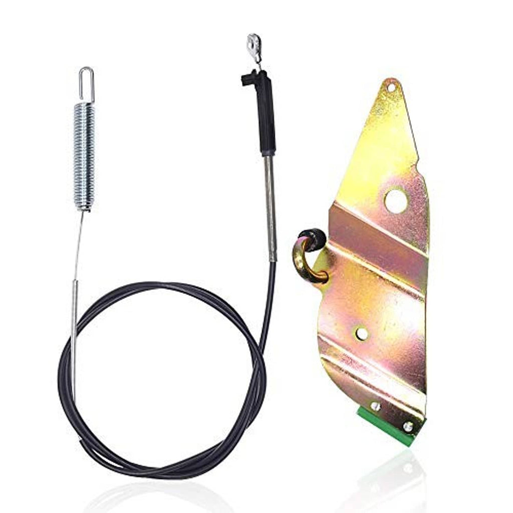Blade brake cable kit with black cable, spring, and steel mounting bracket