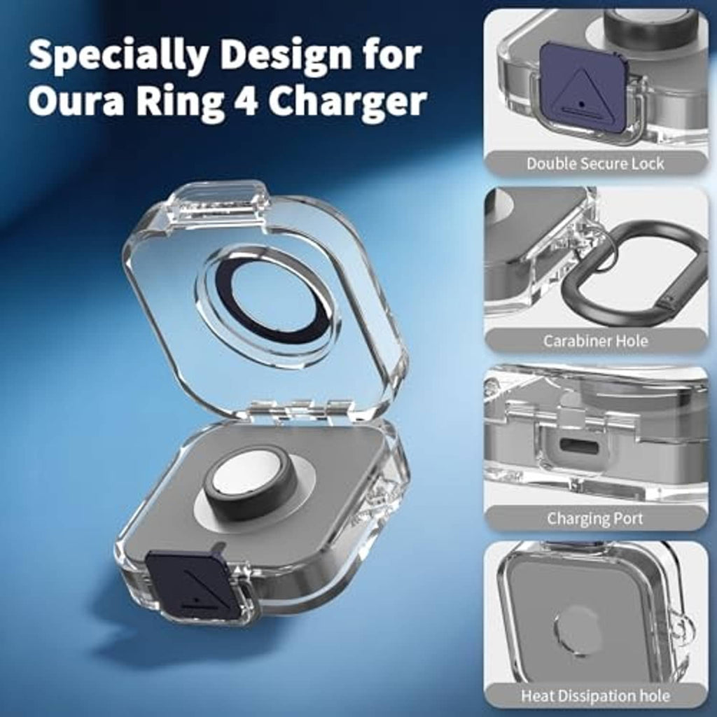 Clear and gunmetal charger protective case cover with double secure lock design
