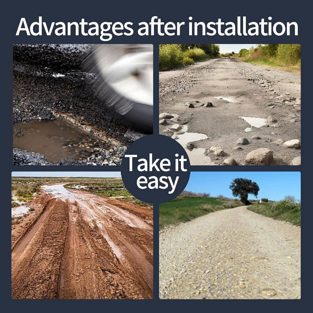 Splash guard protection concept against road dirt and debris after installation