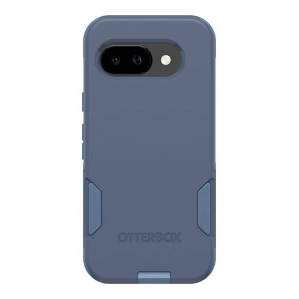 Blue slim phone case with camera cutout, textured side grips, and OTTERBOX logo