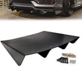 Black ABS rear bumper diffuser with shark-fin 4-fins and mounting hardware kit