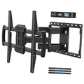 Full-motion TV wall mount bracket, black, with hinged arms and VESA mounting plate