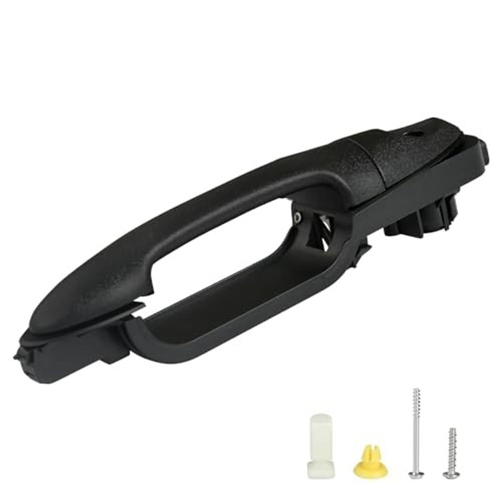 Exterior door handle kit, black exterior handle with clips and included screws