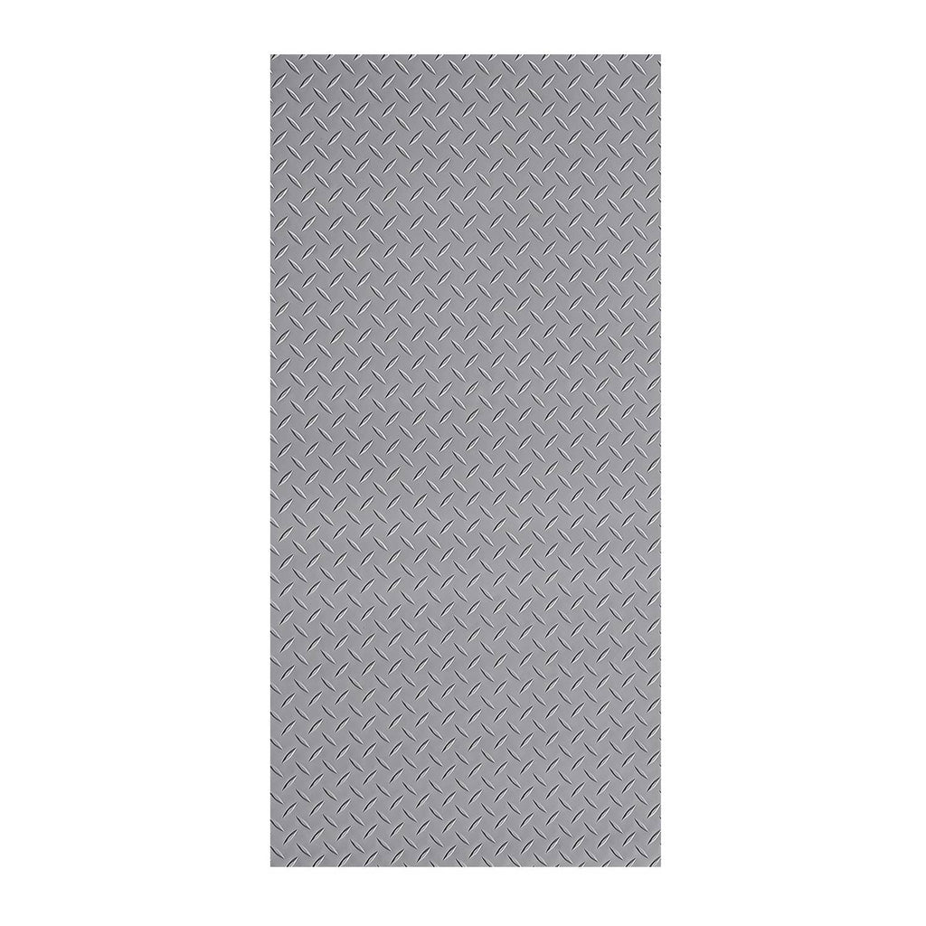 Silver gray PVC floor mat sheet with diamond-plate pattern surface