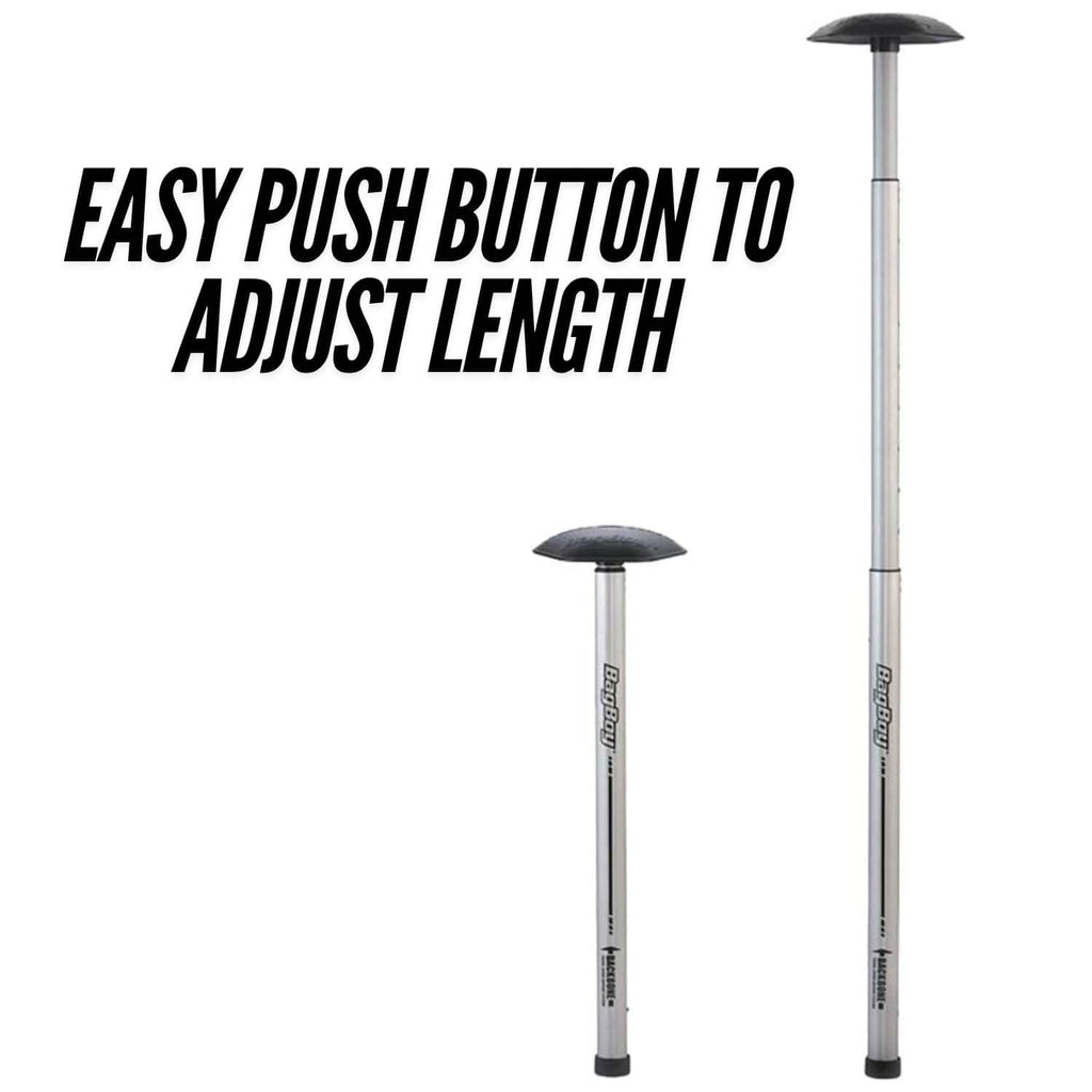 Adjustable telescoping golf stand poles with black end caps