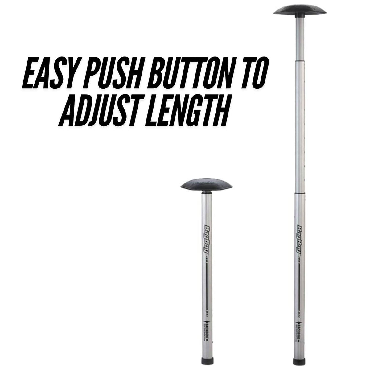 Adjustable telescoping golf stand poles with black end caps
