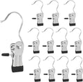 Chrome boot hanger clips with black release tabs, assorted hooks in 12-pack