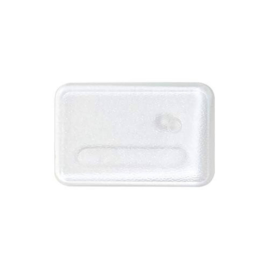 Transparent rectangular plastic stand base with raised circular peg detail