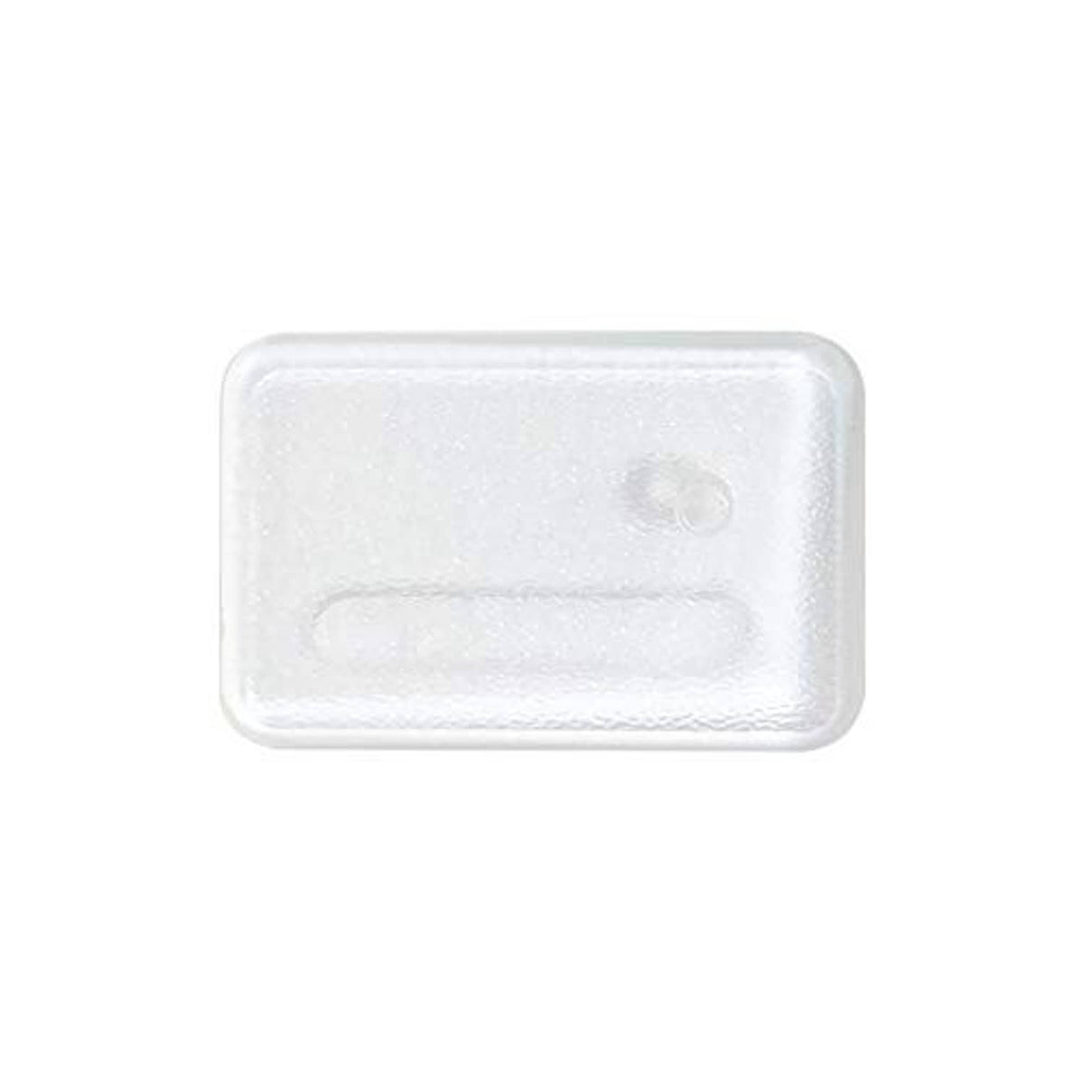 Transparent rectangular plastic stand base with raised circular peg detail