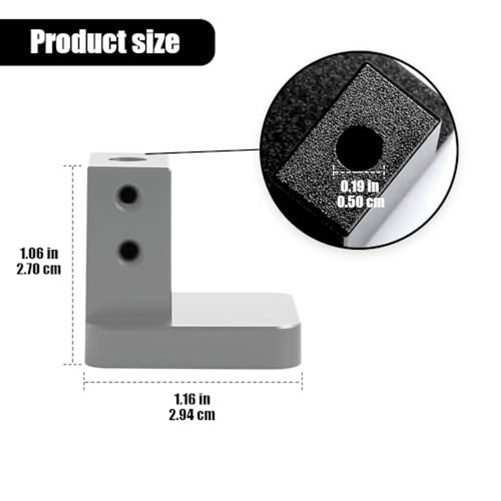 Silver hood latch release handle bracket with mounting hole and hood icon detail