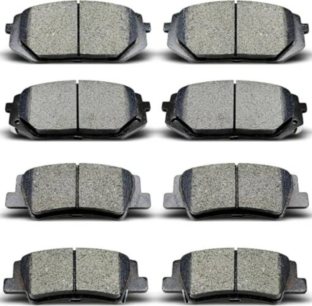 Gray ceramic brake pads set, metal-backed pads shown in a two-by-three layout